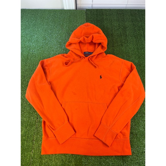 Polo Ralph Lauren Other - Polo Ralph Lauren Mens Performance Hoodie Orange Pony Logo Sweatshirt Size M